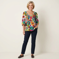 Kelly | Tunic Top With Lace Trim & Three-Quarter Sleeves 9