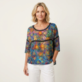Kelly | Tunic Top With Lace Trim & Three-Quarter Sleeves 14
