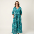 Alexandra | V-Neck Long Sleeve Maxi Dress With Pockets