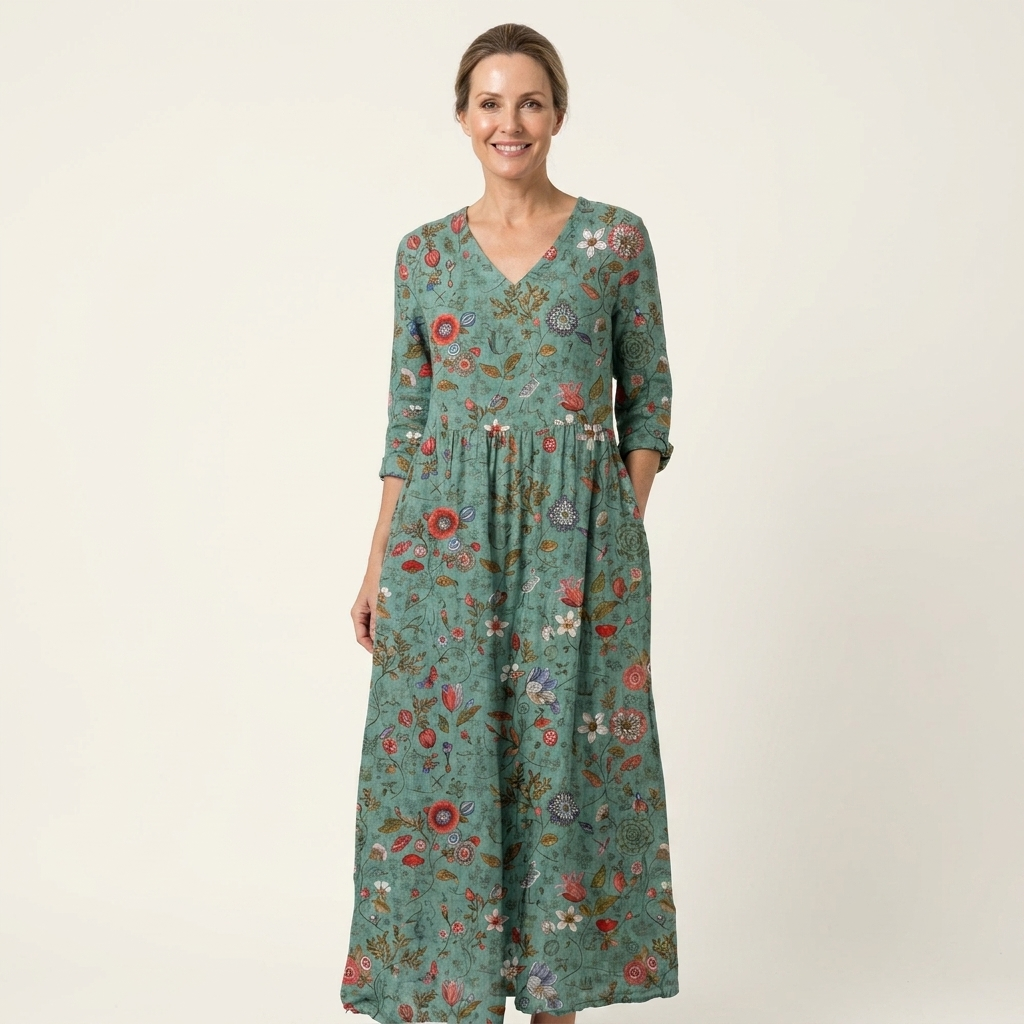 Alexandra | V-Neck Long Sleeve Maxi Dress With Pockets 5