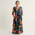 Alexandra | V-Neck Long Sleeve Maxi Dress With Pockets 6