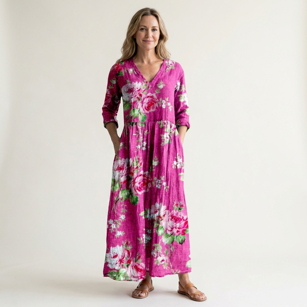 Alexandra | V-Neck Long Sleeve Maxi Dress With Pockets 9