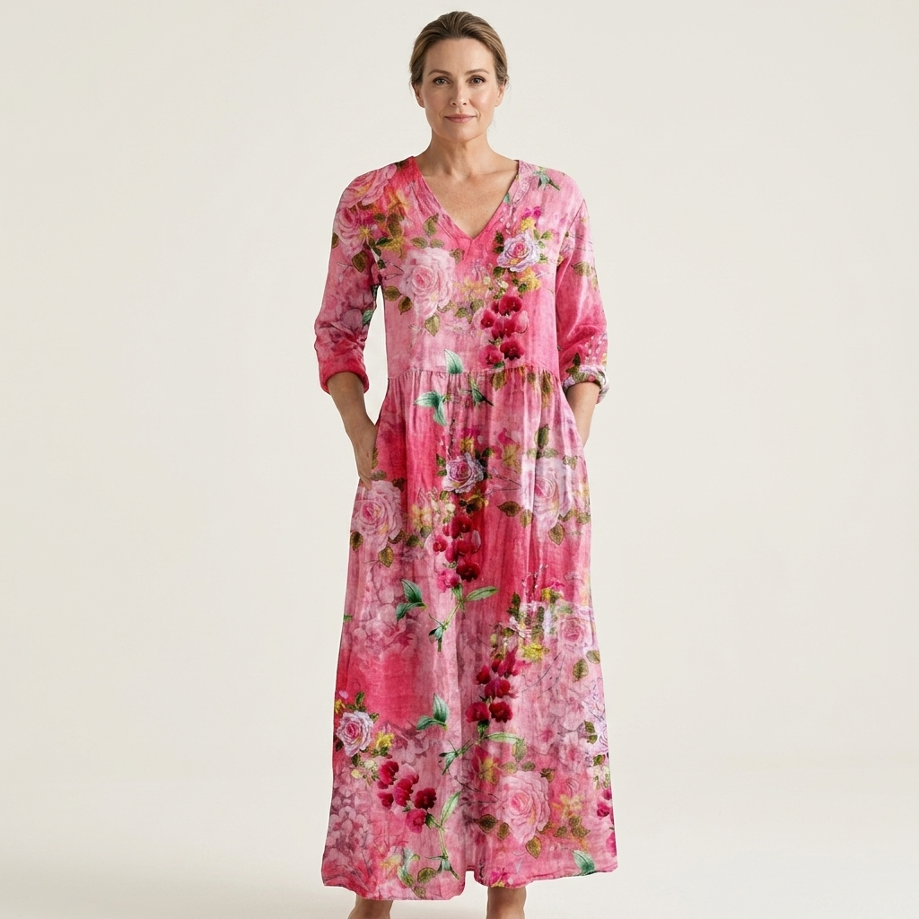 Alexandra | V-Neck Long Sleeve Maxi Dress With Pockets 12