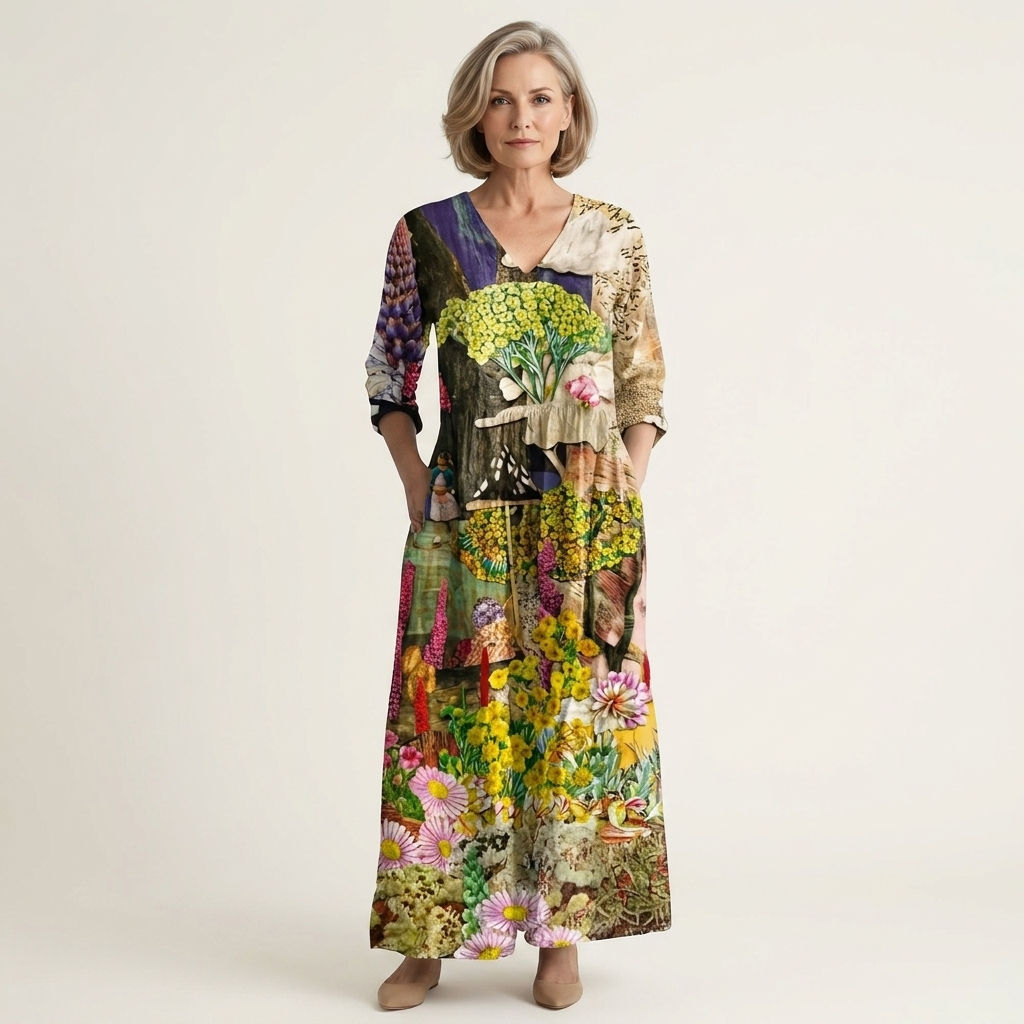 Alexandra | V-Neck Long Sleeve Maxi Dress With Pockets 11