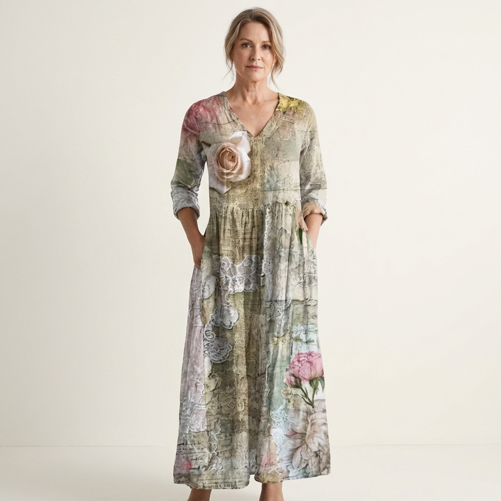 Alexandra | V-Neck Long Sleeve Maxi Dress With Pockets 15
