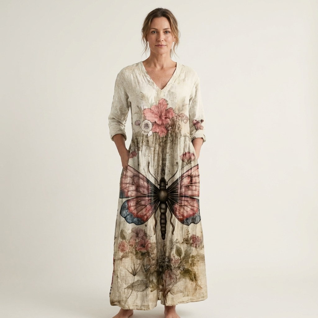 Alexandra | V-Neck Long Sleeve Maxi Dress With Pockets 17