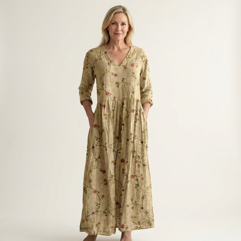 Alexandra | V-Neck Long Sleeve Maxi Dress With Pockets 18