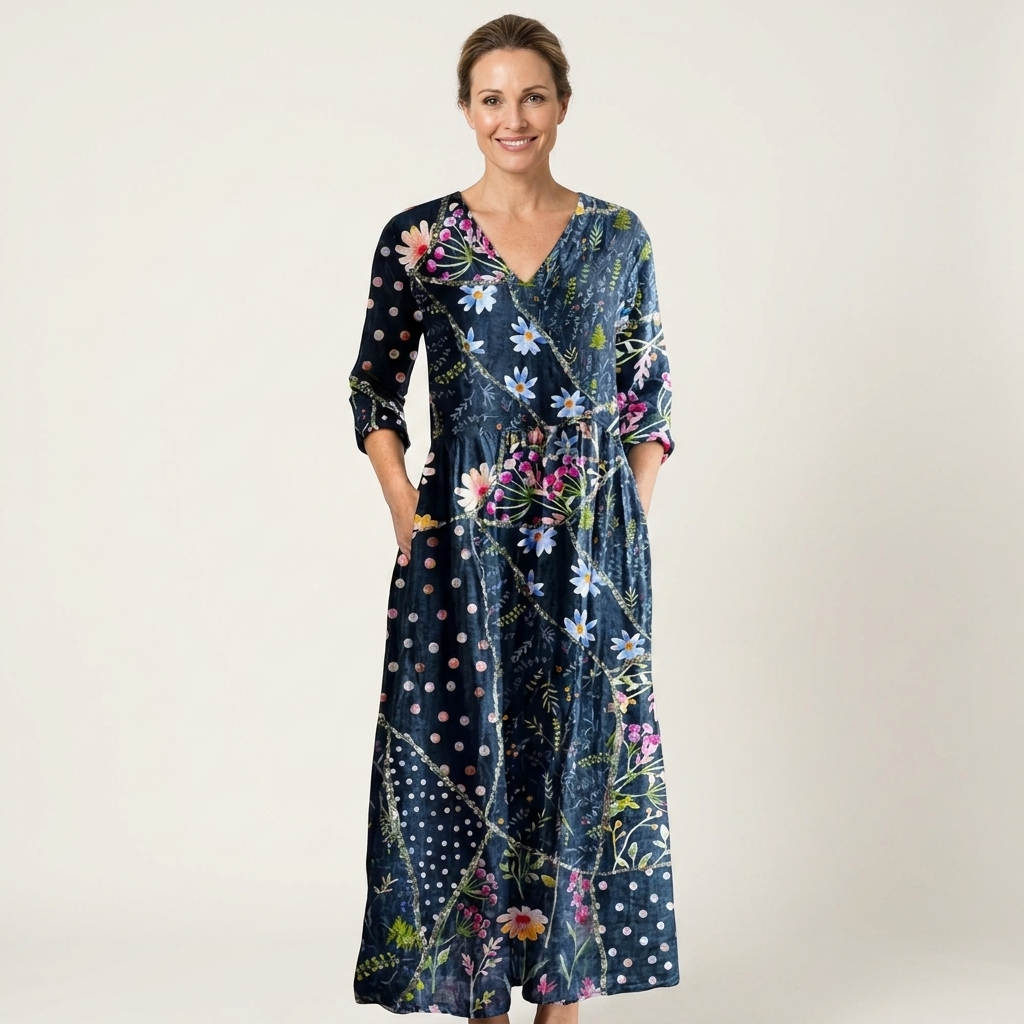 Alexandra | V-Neck Long Sleeve Maxi Dress With Pockets 21