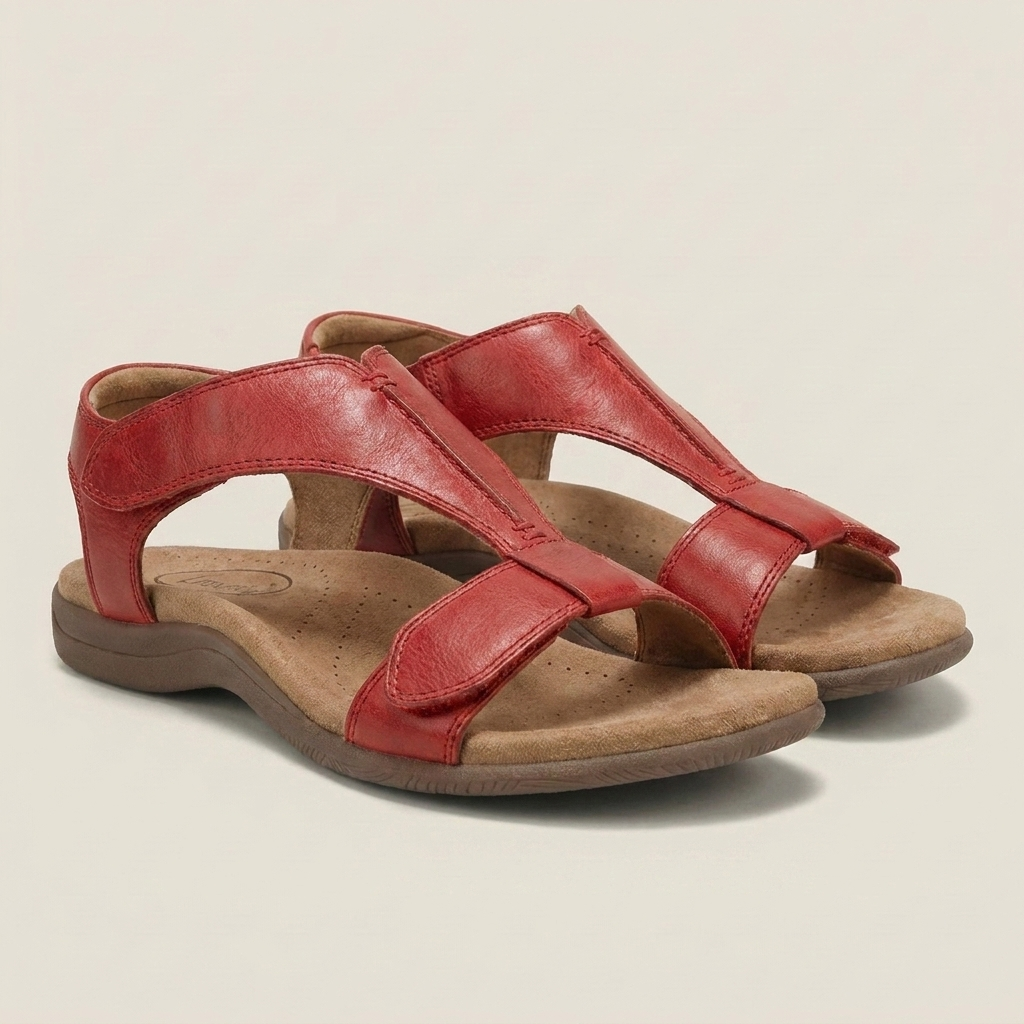 Amara | Adjustable Strap Ergonomic Flat Sandal With Cushioned Footbed