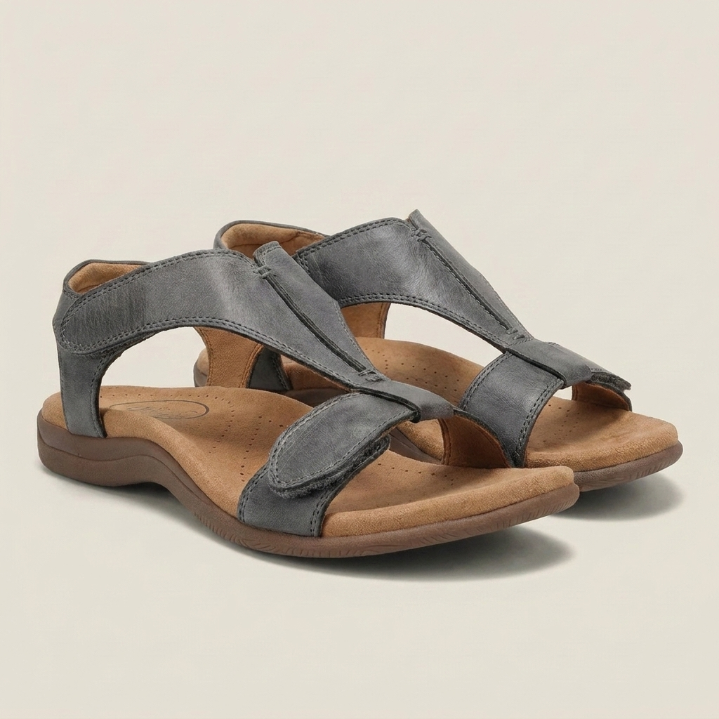Amara | Adjustable Strap Ergonomic Flat Sandal With Cushioned Footbed
