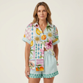 Romina | Short-Sleeve Shirt & Shorts Two-Piece Set 9