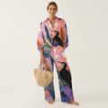 Linda | Long-Sleeve Shirt & Wide-Leg Pants Two-Piece Set