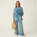 Linda | Long-Sleeve Shirt & Wide-Leg Pants Two-Piece Set 3