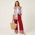 Linda | Long-Sleeve Shirt & Wide-Leg Pants Two-Piece Set 9