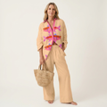 Linda | Long-Sleeve Shirt & Wide-Leg Pants Two-Piece Set 12