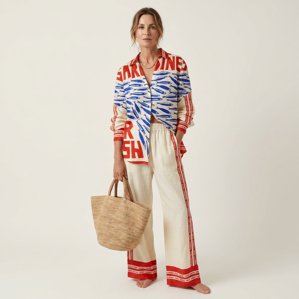 Linda | Long-Sleeve Shirt & Wide-Leg Pants Two-Piece Set 16