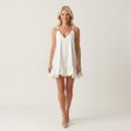 Mayla | V-Neck Ruffle-Hem Mini Dress