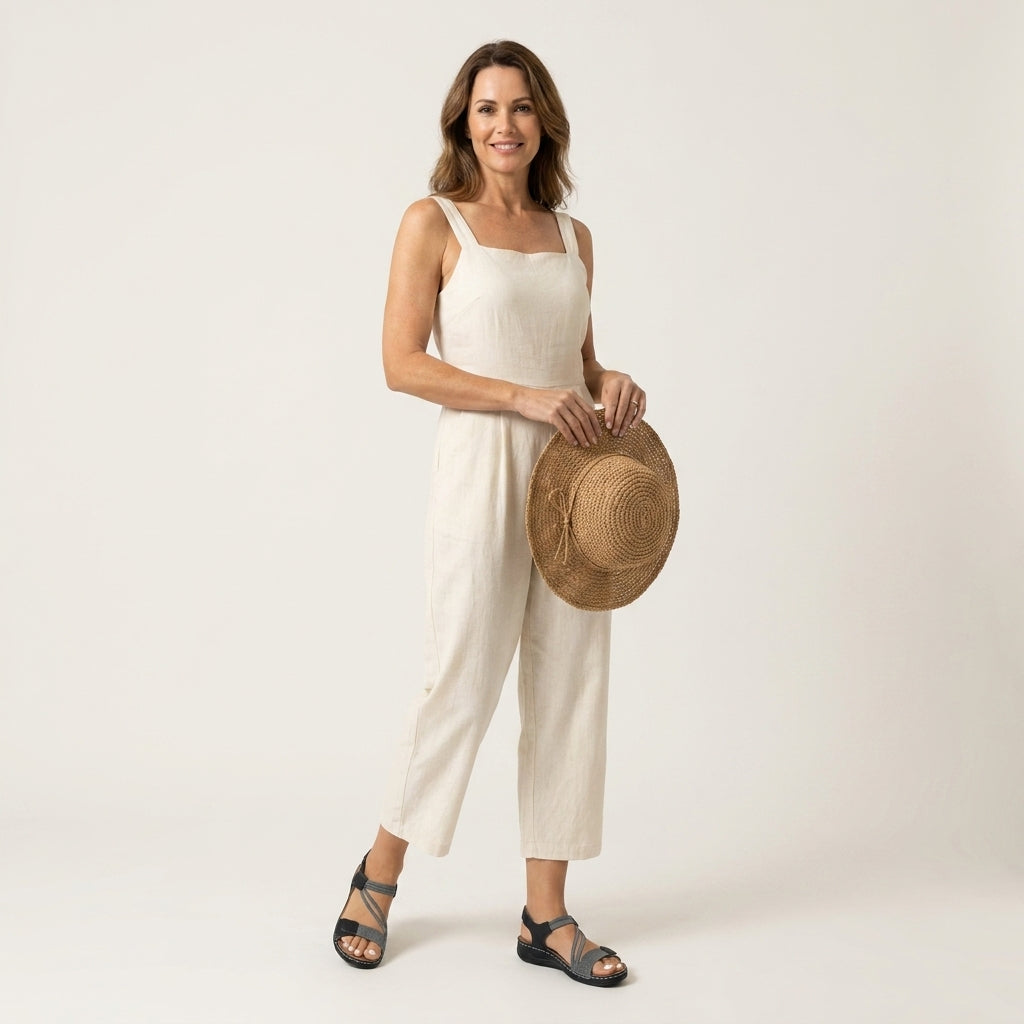 Elayne | Elastic Strap Velcro Comfort Sandal