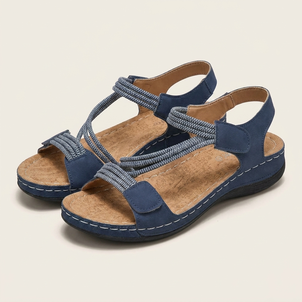Elayne | Elastic Strap Velcro Comfort Sandal