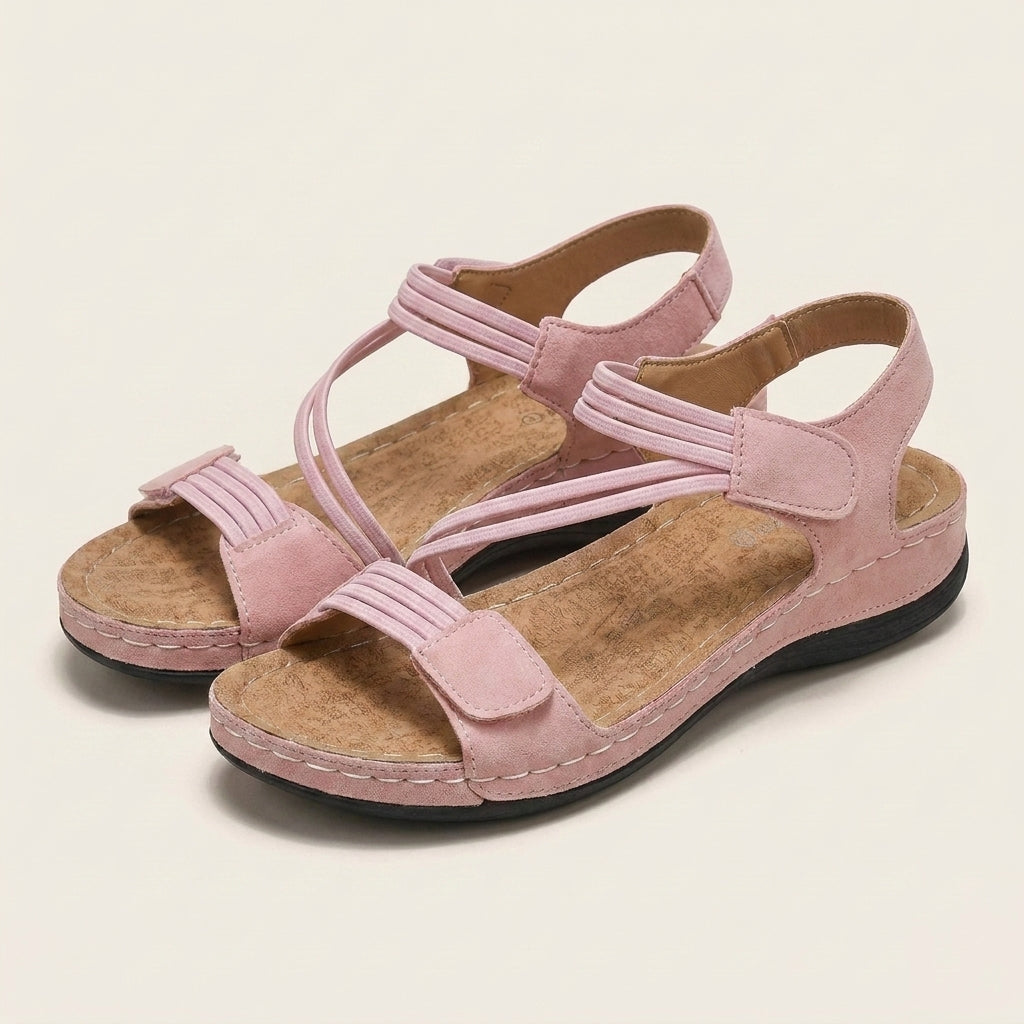 Elayne | Elastic Strap Velcro Comfort Sandal
