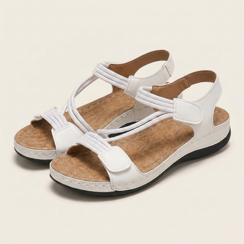 Elayne | Elastic Strap Velcro Comfort Sandal