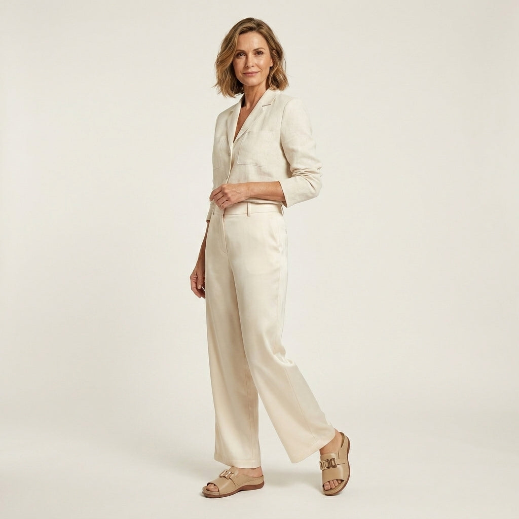 Ameyra | Gold Hardware Slip-On Wedge Slide Sandal