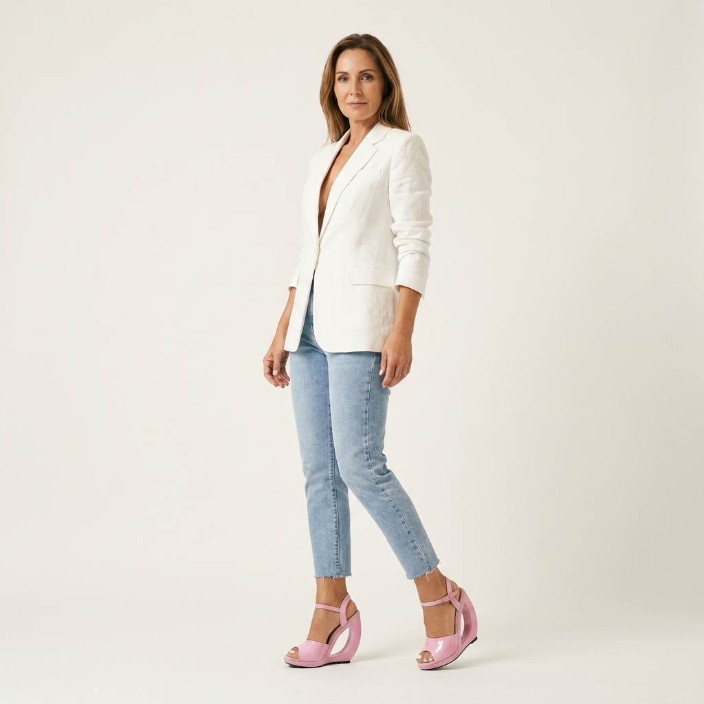 Elenora | Patent Sculpted Cut-Out Wedge Sandal With Ankle Strap