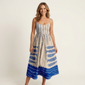 Mell | Spaghetti-Strap Fitted Bodice Midi Dress 3