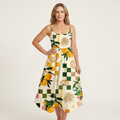 Mell | Spaghetti-Strap Fitted Bodice Midi Dress 4