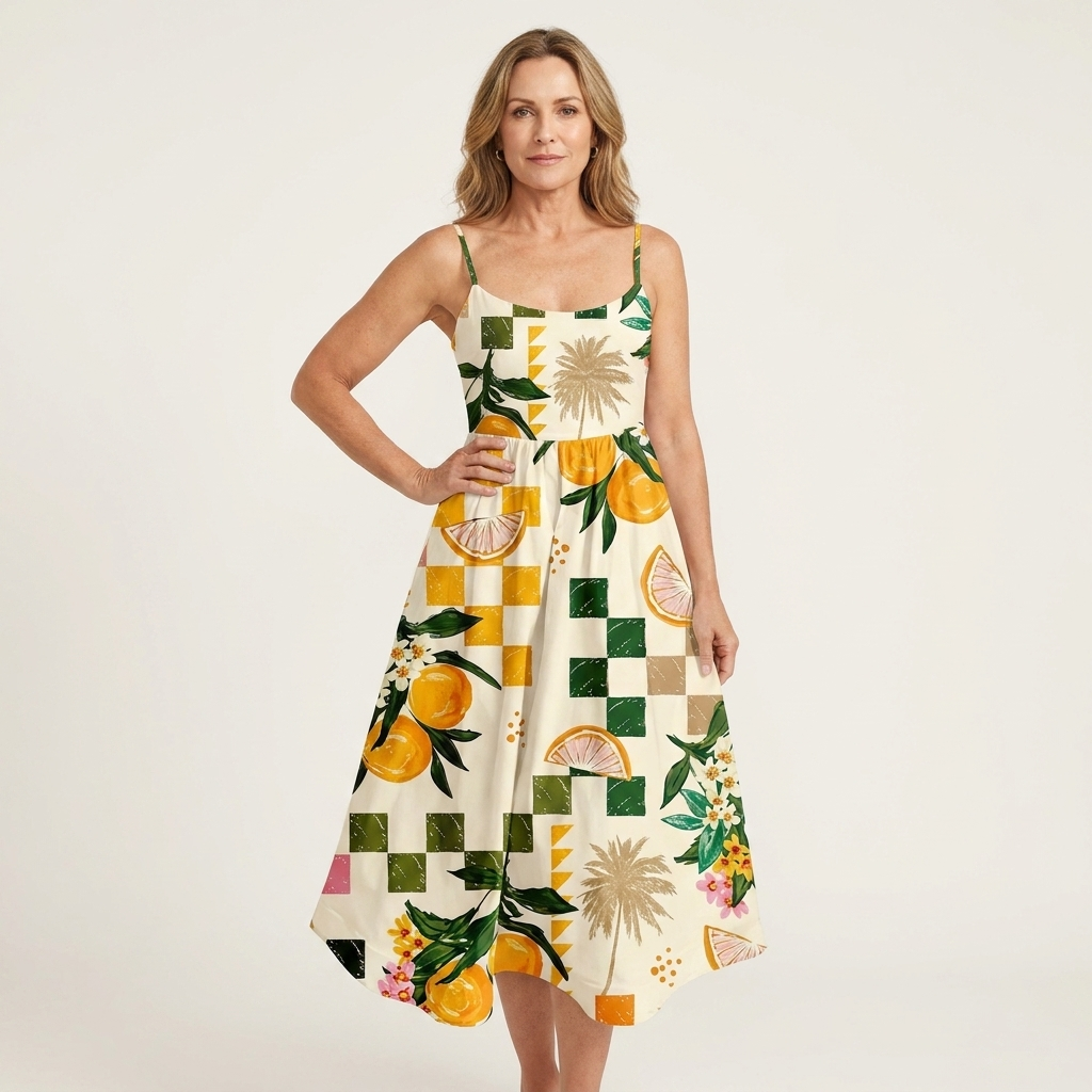 Mell | Spaghetti-Strap Fitted Bodice Midi Dress 4