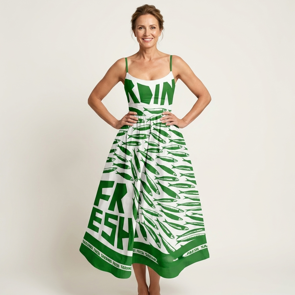 Mell | Spaghetti-Strap Fitted Bodice Midi Dress 5