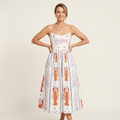 Mell | Spaghetti-Strap Fitted Bodice Midi Dress 6
