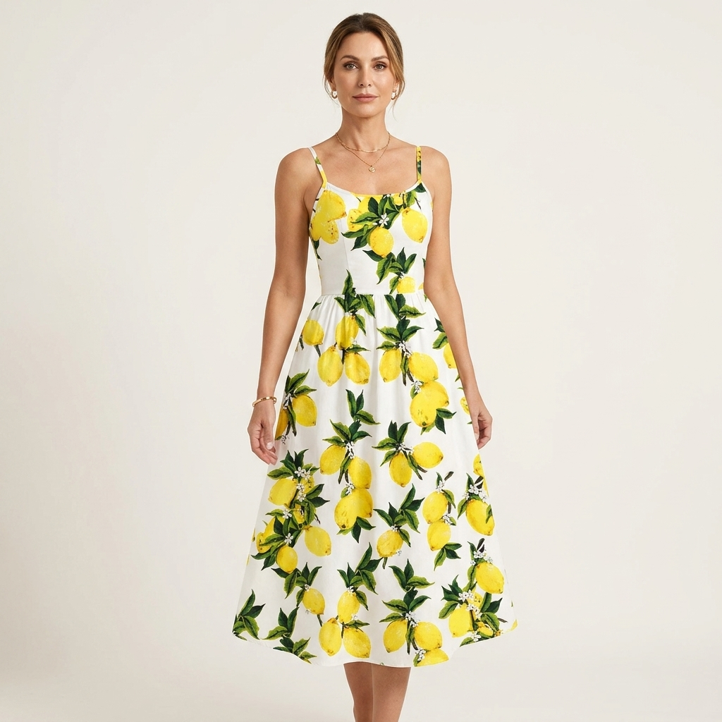 Mell | Spaghetti-Strap Fitted Bodice Midi Dress 7