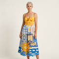 Mell | Spaghetti-Strap Fitted Bodice Midi Dress 10