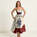 Mell | Spaghetti-Strap Fitted Bodice Midi Dress 11