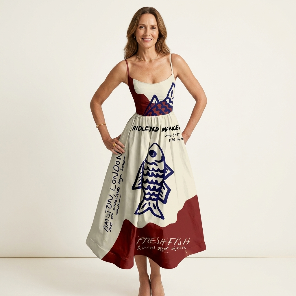 Mell | Spaghetti-Strap Fitted Bodice Midi Dress 11