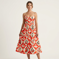 Mell | Spaghetti-Strap Fitted Bodice Midi Dress 17