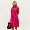 Alexia | Collared Midi Shirt Dress With Pockets 7