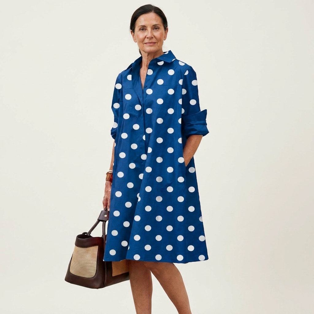 Alexia | Collared Midi Shirt Dress With Pockets 3