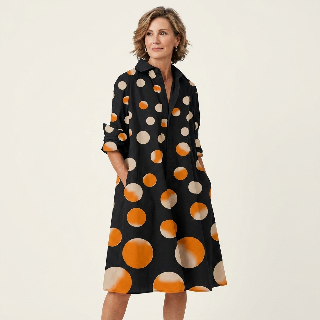 Alexia | Collared Midi Shirt Dress With Pockets 12