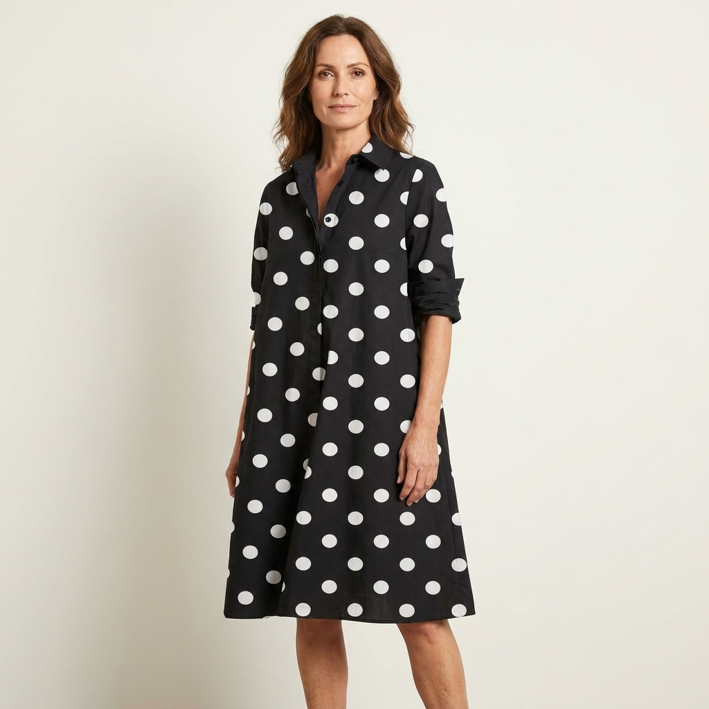 Alexia | Collared Midi Shirt Dress With Pockets 14