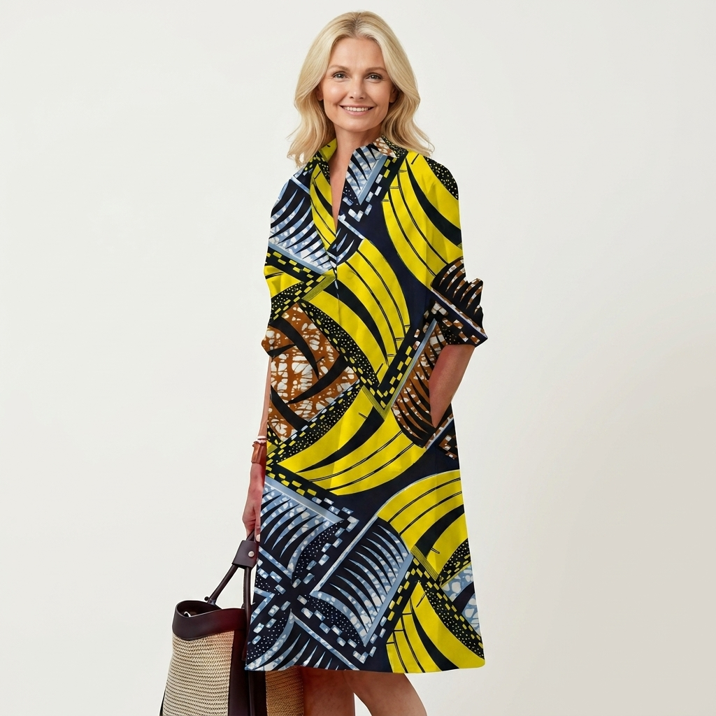 Alexia | Collared Midi Shirt Dress With Pockets 17