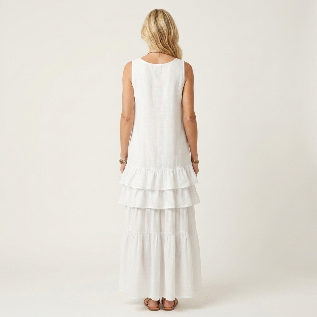 Gloria | V-Neck Tiered Ruffle Maxi Dress