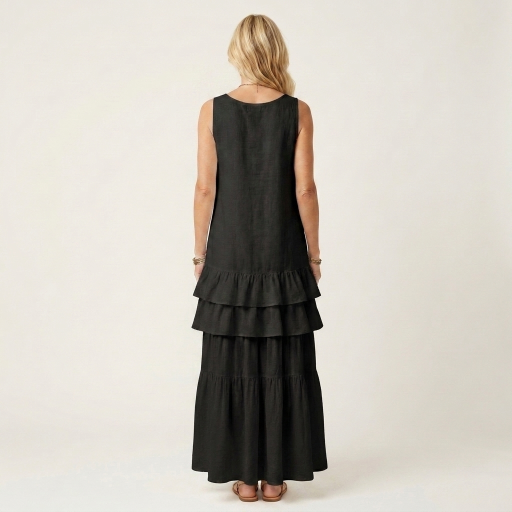 Gloria | V-Neck Tiered Ruffle Maxi Dress