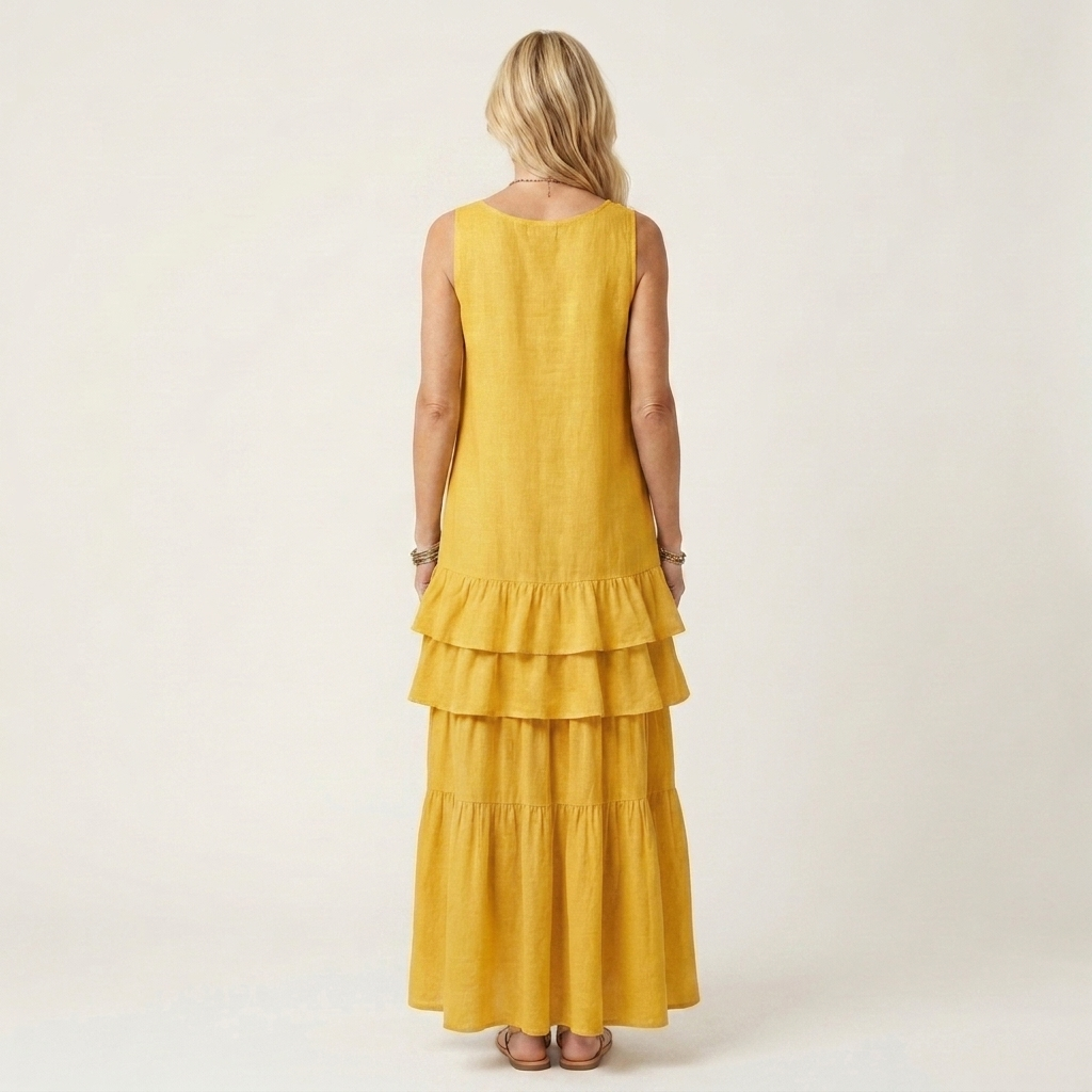 Gloria | V-Neck Tiered Ruffle Maxi Dress