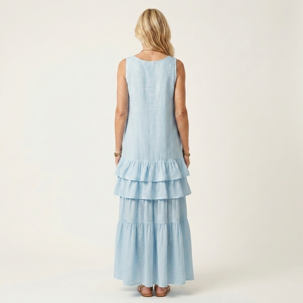 Gloria | V-Neck Tiered Ruffle Maxi Dress