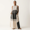 Nadia | Color-Block Striped Sleeveless Linen Maxi Dress