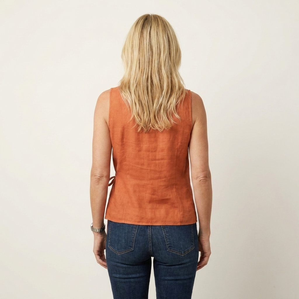Lory | Wrap V-Neck Tie-Waist Sleeveless Blouse