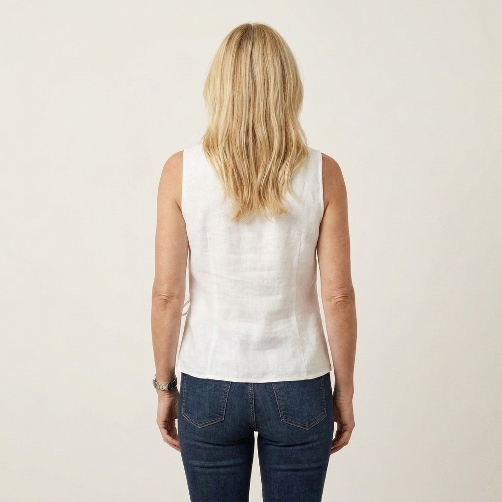 Lory | Wrap V-Neck Tie-Waist Sleeveless Blouse