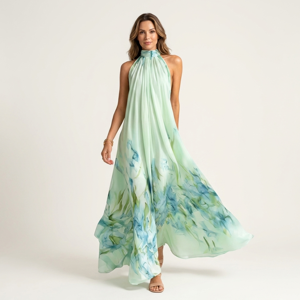 Serafina | Floral Halter-Neck Maxi Dress